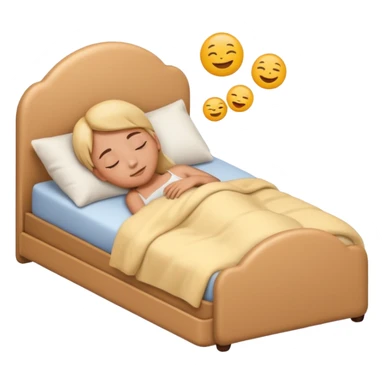 person in bed dreaming emoji style sticker