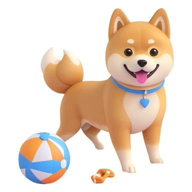 shiba inu at beach sticker