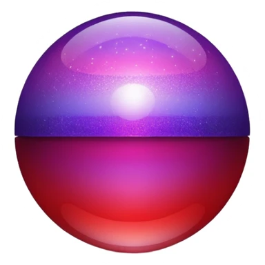 color gradient between red and purple glitter ball sticker