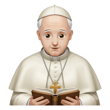 Pope reading from Bible sticker