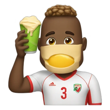 Soccer player eating mayo sticker