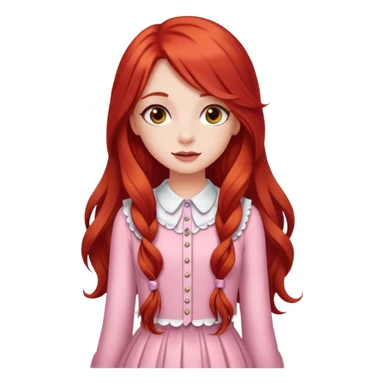 Girl with long red hair dressed girly sticker
