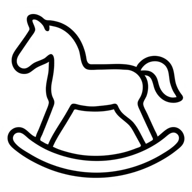 A traditional wooden rocking horse toy for children sticker