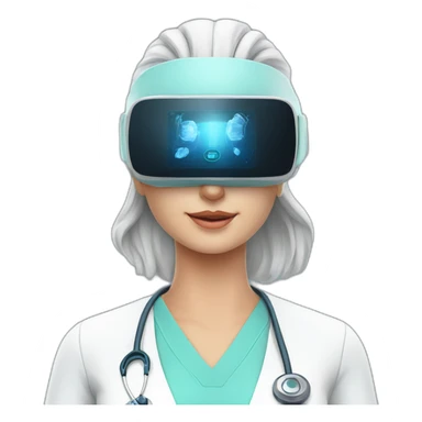 Surgeon-with-virtual-reality-display-operating-on-woman sticker
