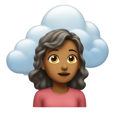 Girl cloud thinking sticker