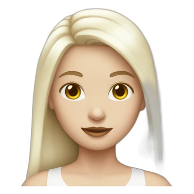 White-skinned girl in a white bodysuit sticker