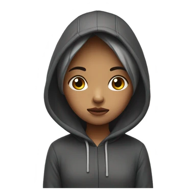 sad girl wearing hoodie sticker