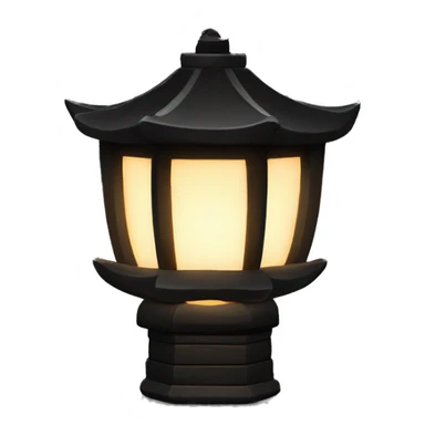 glowing asian lantern in darkness sticker