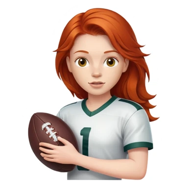 A redhead with a football sticker
