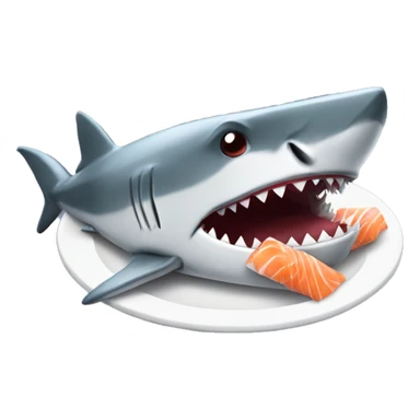 shark eat sush sticker