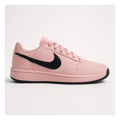 minimal pink and black shoe on white background, no text sticker