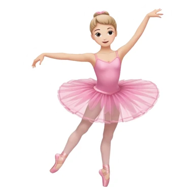 A graceful ballerina in a pink tutu, spinning lightly with arms curved elegantly with her legs
 sticker