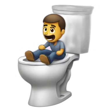 man stuck in toilet sticker