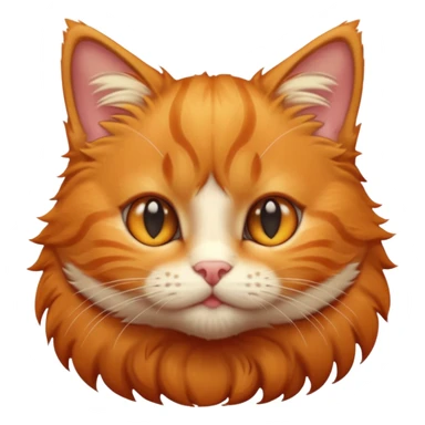 A high-resolution photo-realistic digital illustration of a solid ginger tabby cat kitten sticker