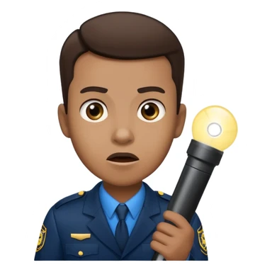 Movie theatre usher with flashlight looking scared sticker