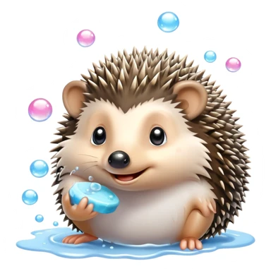Hedgehog with bath sticker