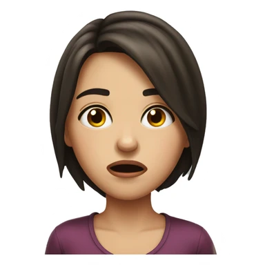 A brunette girl crying with her tongue out sticker