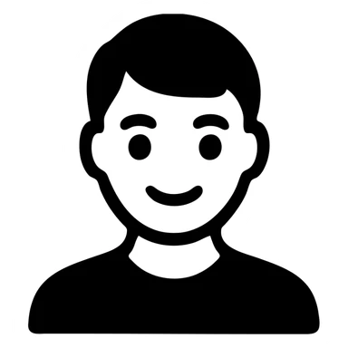young adult man with smile sticker