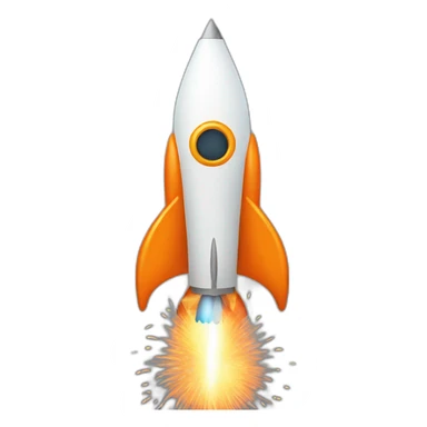 orange rocket with fireworks sticker