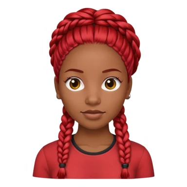 black female with red braids and red shrt sticker