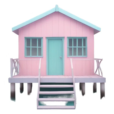 Pastel aesthetic beach hut sticker