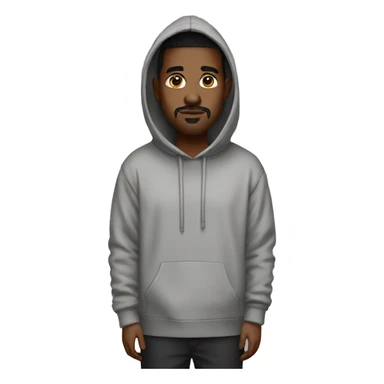 A man with a big crop hoodie and with dark long sock (Yeezy pods) sticker