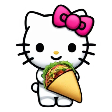 Hello-kitty hello-kitty holding a taco sticker