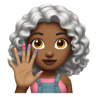 Girlie show us her nails  sticker