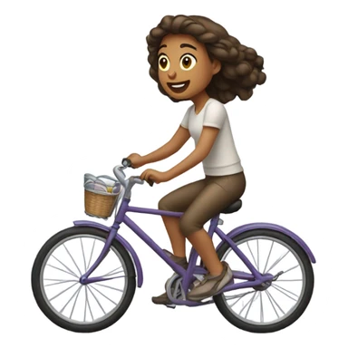 Girl riding bicycle sticker
