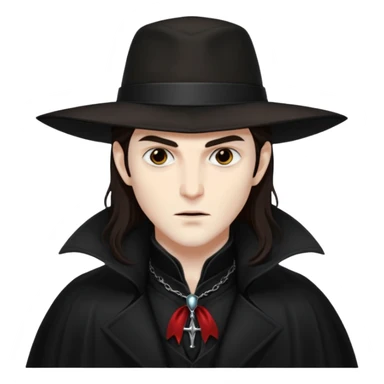 Vampire Hunter D with dark brown long hair sticker
