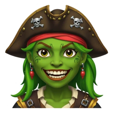 ork pirate woman long teeth sticker