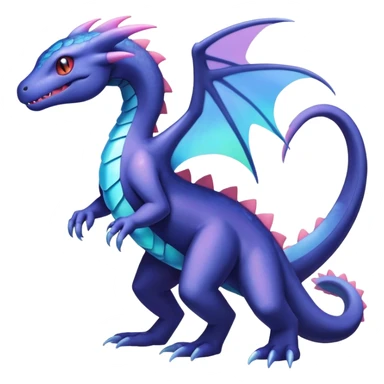 Iridescent crystalic Shiny pastel Salandit-Aurorus-Salazzle-Dragonair-Fakémon-hybrid-creature (full body)  sticker