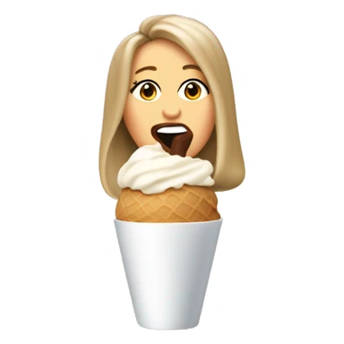 the singer barbra streisand licking a coffee ice cream cone sticker
