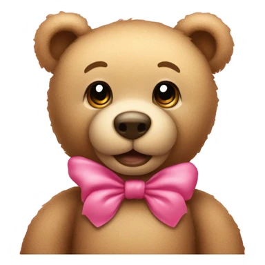 Teddy bear with a cute pink bow sticker