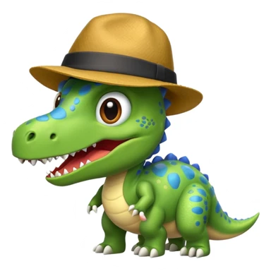 A dinosaur with hat sticker