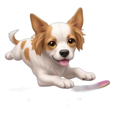 Un grand chien rose qui fait du skate sticker
