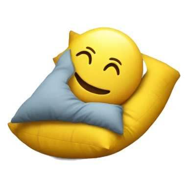 yellow emoji man with pillow head in pajamas in bad sticker