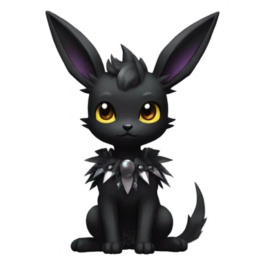 Dark Black Punk Kawaii Eeveelution-Cute-Pokémon-fusion full body sticker
