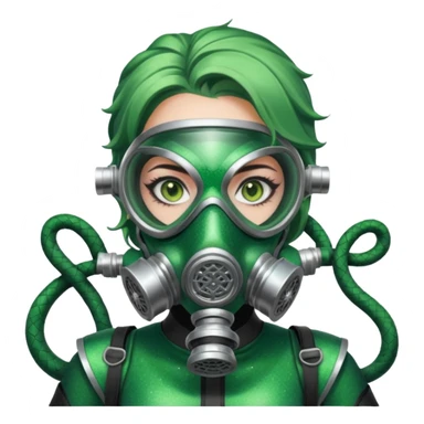 glitter green viper valorant female gas mask sticker