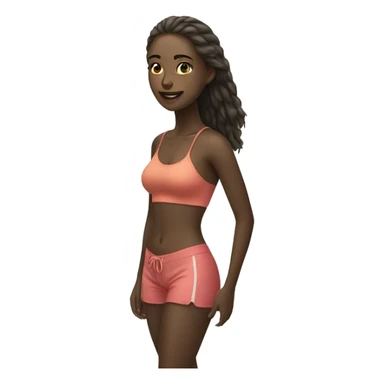 girl on beach sticker