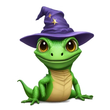 lizard with a wizard hat sticker