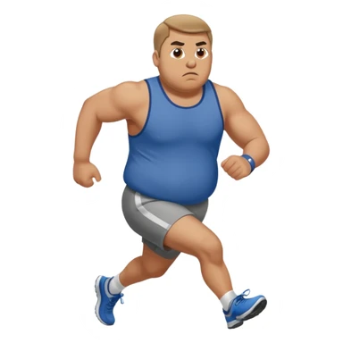 create a stocky man running towards me sticker