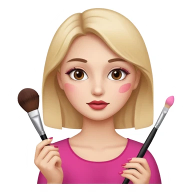 Hyper Realistic girl doing make up sticker