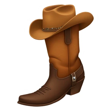 Brown cowboy boot sticker