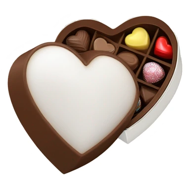 white heart shaped box with chocolates in it sticker