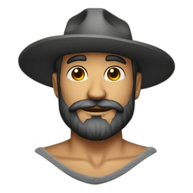 a tattooed gringo with a beard and a hat sticker
