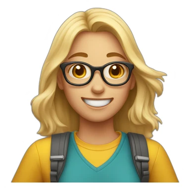 super excited female student sticker
