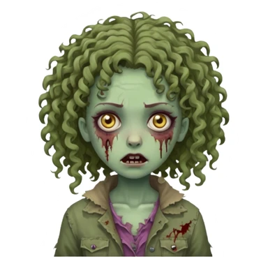 curly head girl zombie sticker