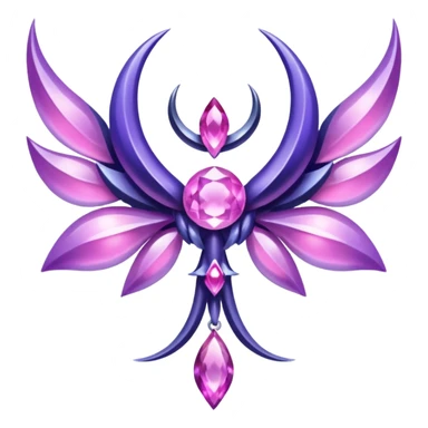 Pokemon legendary purple and pink crystal lunala sticker