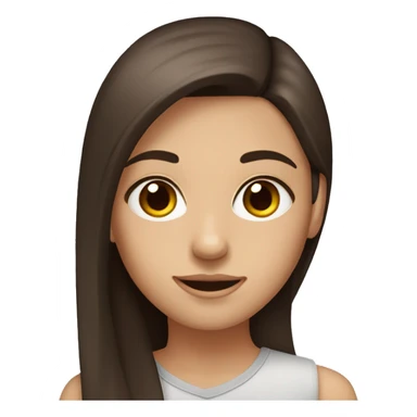 A girl with straight brown hair brown eyes and dark brown hair sticker